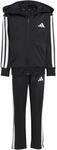 adidas Unisex Kinder Essentials 3 Stripes Regular Fit Track Suit, black, 7-8 Years