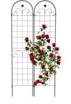 Relaxdays Rankgitter, 2er Set, HxB 220 x 50 cm, Metall, Rankhilfe f&uuml;r