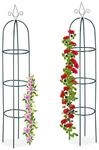 Relaxdays Rankhilfe Obelisk, 2er Set, 200 cm hoch, Ranks&auml;ule f&uuml;r Kletterpflanzen,