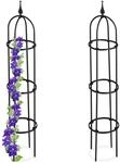 Relaxdays Rankhilfe Obelisk, 2er Set, 100cm hoch, Ranks&auml;ule f&uuml;r Kletterpflanzen,
