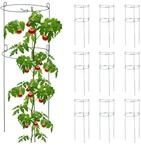 Relaxdays Rankhilfe 10er Set, Metall, runde Pflanzenst&uuml;tze Tomaten & Gurken,...