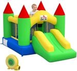 HOMCOM H&uuml;pfburg mit Gebl&auml;se, Aufblasbare Kinderh&uuml;pfburg f&uuml;r Kinder 3-10 Jahre,