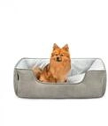 lionto Hundebett 2-in-1 in Wildlederoptik, 80 x 60 cm, Grau | Wendbares,...