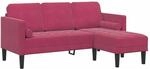 vidaXL Sofa Set mit Kissen Weinrot Polyester, Wohnzimmer, Moderne Sitzgruppe,