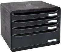 Exacompta 315714D Ablagebox EcoBlack Querformat mit 4 Schubladen f&uuml;r DIN A+