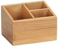 Wenko Bambus Organizer Terra 3 F&auml;cher Aufbewahrungsbox, Badkorb, Braun, 12 x 8 x 9