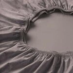 ESTELLA Spannbetttuch Samt Velours | Kiesel | Frottee | 200x200 cm | passend...