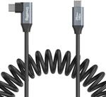SMALLRIG USB C auf USB C Spiraldatenkabel (gerade auf abgewinkelt),