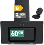 HEINRICHS Dunstabzugshaube, 60cm Abluft/Umluft-Dunstabzugshaube, 300m&sup3;/h Saugkraft,