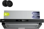 CIARRA CBCB6909A A+ Dunstabzugshaube 60 cm 606 m&sup3;/h Umluft Abluft Schwarz