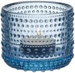 Iittala Kastehelmi Windlicht/Teelichthalter Glas Aquablau 6,4 cm