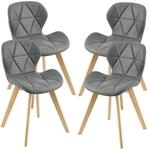 [en.casa] Esszimmerstuhl &Auml;lmhult 4-er Set 78x47x52 cm Kunstleder Buche St&uuml;hle