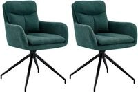 CLP Esszimmerstuhl 2er Set drehbar Somers Stoff, 180&deg; schwenkbare Sessel mit