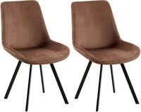 CLP 2er Set Esszimmerstuhl Lewes mit Samtbezug I 360 Grad drehbarer...