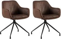 CLP 2er Set Esszimmerstuhl Welby I Drehbarer Sessel bis 150 kg belastbar I