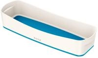 Leitz MyBox, Aufbewahrungsschale, L&auml;nglich, Blickdicht, Wei&szlig;/Blau Metallic,