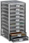 Relaxdays Schubladenbox, 10 Schubf&auml;cher, f&uuml;r Din A4 Dokumente, Ordnungssystem f&uuml;r