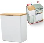 tesa Baboo L Badorganizer mit Bambus-Deckel, matt-wei&szlig; - Bad-Aufbewahrungsbox...