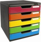 Exacompta 331798D Ablagebox Modulo mit 5 abschlie&szlig;bare Schubladen f&uuml;r DIN A4+