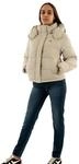 Calvin Klein Damen Pufferjacke Matte Short Puffer mit Kapuze, Beige (Pelican), 3XL