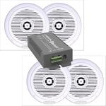 LYNDAHL Lautsprecher-Set, Bluetooth Verst&auml;rker 4 Kanal AMP4X15BT und 2-Wege