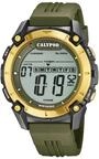 Calypso Digitale Herrenuhr Kautschuk Gr&uuml;n - 10 ATM, Datum, Stoppuhr, Dualzeit,