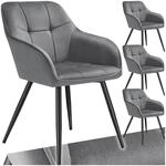 tectake&reg; Samt Stuhl, Esszimmerstuhl mit Stepp Samtstoff, K&uuml;chenst&uuml;hle modern,