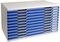 Exacompta 324003D Schubladenbox und Ablagesystem Modulo DIN A3 mit 10 Schubladen 350