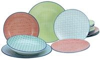 CreaTable, 10689, Serie Mediterran, 12-teiliges Geschirrset, Teller Set aus