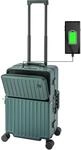 Travelhouse Roma Handgep&auml;ck Koffer mit USB Anschluss, Getr&auml;nkehalter,...