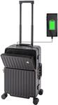 Travelhouse Roma Handgep&auml;ck Koffer mit USB Anschluss, Getr&auml;nkehalter,...