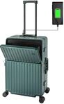 Travelhouse Roma Reisekoffer mit USB Anschluss & Getr&auml;nkehalter, Hartschale,