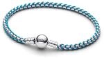 PANDORA Blaue Kordel Schlangen-Gliederarmband aus Sterling-Silber, Kombination aus
