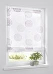 &Ouml;senrollo Bella Ausbrenner Weiss Bedruckt Kreis Motiv Weiss Rose, 45 x 140 cm,...