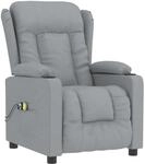 vidaXL Massagesessel Elektrisch Hellgrau Stoff