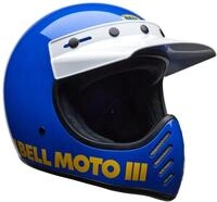 BELL Moto-3 Classic Gloss Crosshelm (Blau), L (59)