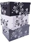 Spetebo 3er Set Aufbewahrungsbox mit Deckel je 51 x 37 cm - Blumenmuster -...