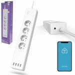 Smarte WLAN-Steckdosenleiste 4-Fach, einzeln schaltbar, &Uuml;berlastsch., 4xUSB