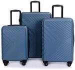 Travelhouse Bali 3-teiliges Kofferset Blau &ndash; ABS Hartschalen Trolley Set mit 4
