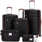 Travelhouse Ascona 5-teiliges Kofferset Schwarz, Hartschalen Reisegep&auml;ck Set...