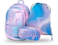 Baagl Schulrucksack Set Jungen M&auml;dchen 3 Teilig Grundschule Ranzen - Sky 