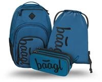 Baagl Schulrucksack Set 3 Teilig, Ergonomischer Gro&szlig;er Rucksack mit K&uuml;hlfach f&uuml;r