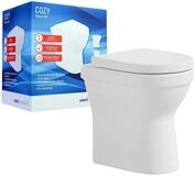 sanicomfort Cozy Stand-WC erh&ouml;ht &ndash; sp&uuml;lrandloses Stand-WC mit 47,5 cm...
