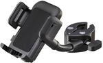 K&M 19761 Smartphone-Halter Schwarz, Kunststoff - 360&deg; Drehung, Flexible Klemmbacken