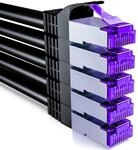 deleyCON 5x 0,25m CAT7 Netzwerkkabel - 10 Gigabit - Kurzes 25cm RJ45 Patchkabel