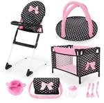Bayer Design 61760AB Puppenhochstuhl, Puppenbett, Spielbogen, Tasche, Puppenzubeh&ouml;r