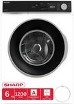 SHARP ES-NFA612BW1NA-DE Slim-Waschmaschine (6 kg, EEK A, 1200 U/min.), (Inverter