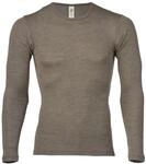 Herren Unterhemd langarm, Wolle & Seide, Engel natur, Gr. 46/48 (Walnuss)