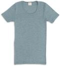 Engel Natur, Damen Unterhemd Kurzarm, 70% Wolle (kbT), 30% Seide (Bergblau, 38-40)