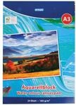 Stylex 28691 - Aquarellblock DIN A3, 24 Blatt 185 g/m&sup2;, mit Kopfleimung, ideal f&uuml;r